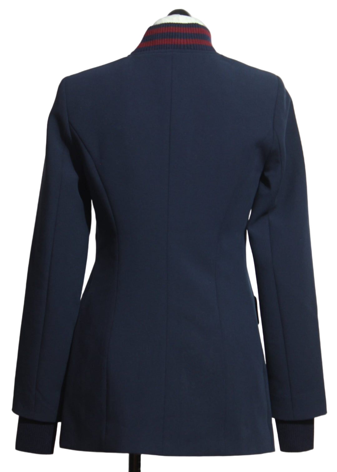 back view of The Varsity Blazer by Favorite Daughter in Navy and Vino