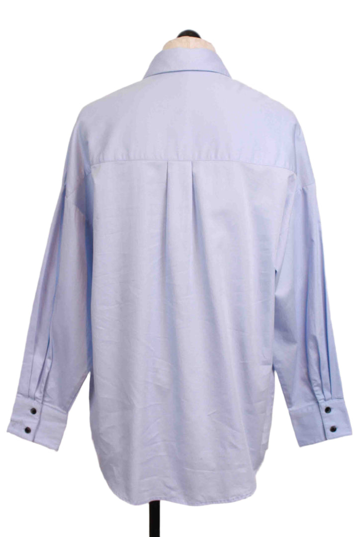 Back view of Powder Blue Ex-Boyfriend Shirt by Favorite Daughter