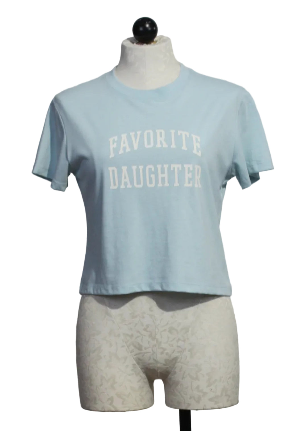 Baby Blue Cropped Collegiate Tee by Favorite Daughter 