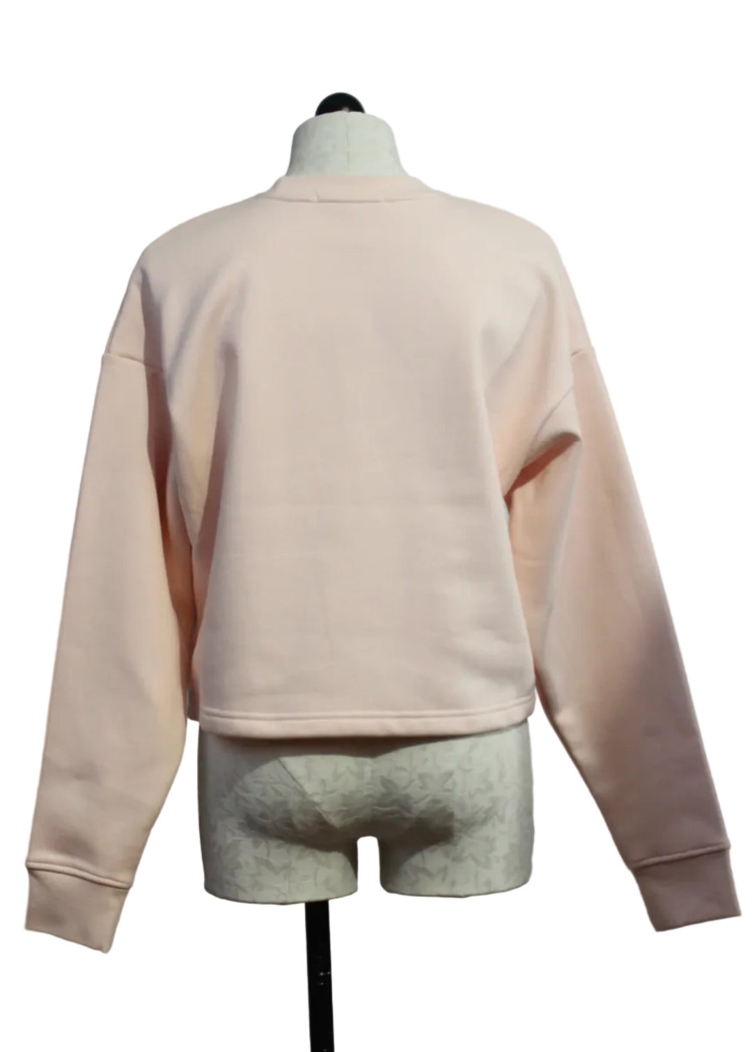 back view of Pal Pink Cropped Collegiate Sweater by Favorite Daughter