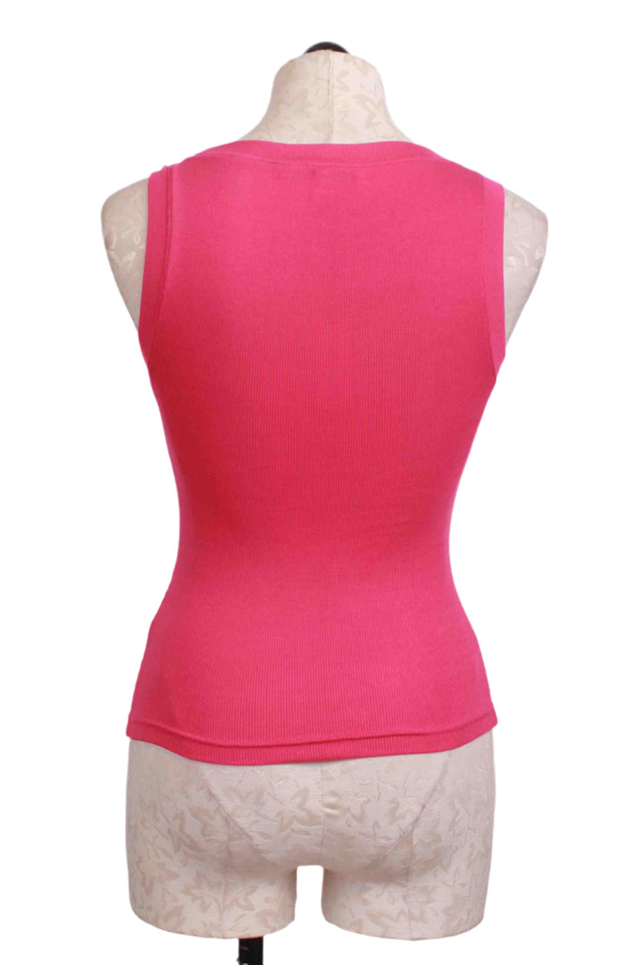 back view of Cerise The Ribbed Tank by Favorite Daughter