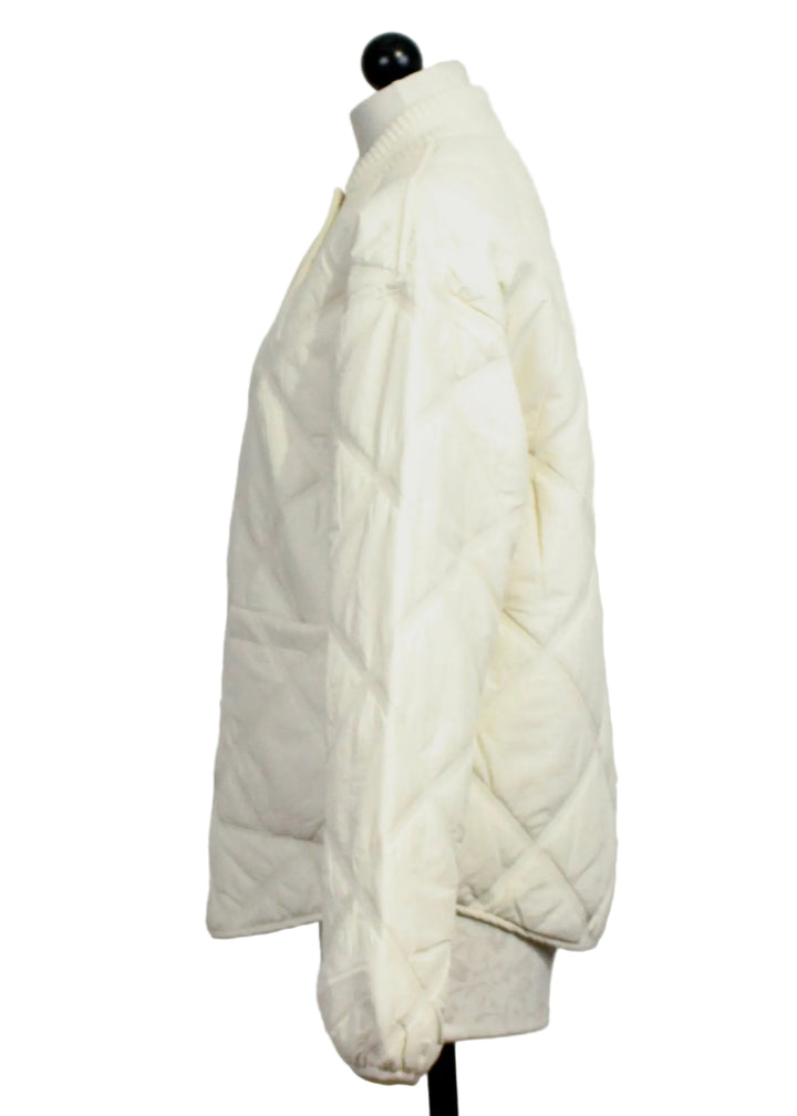 Side view of The Winter White Take A Stroll Jacket by Favorite Daughter