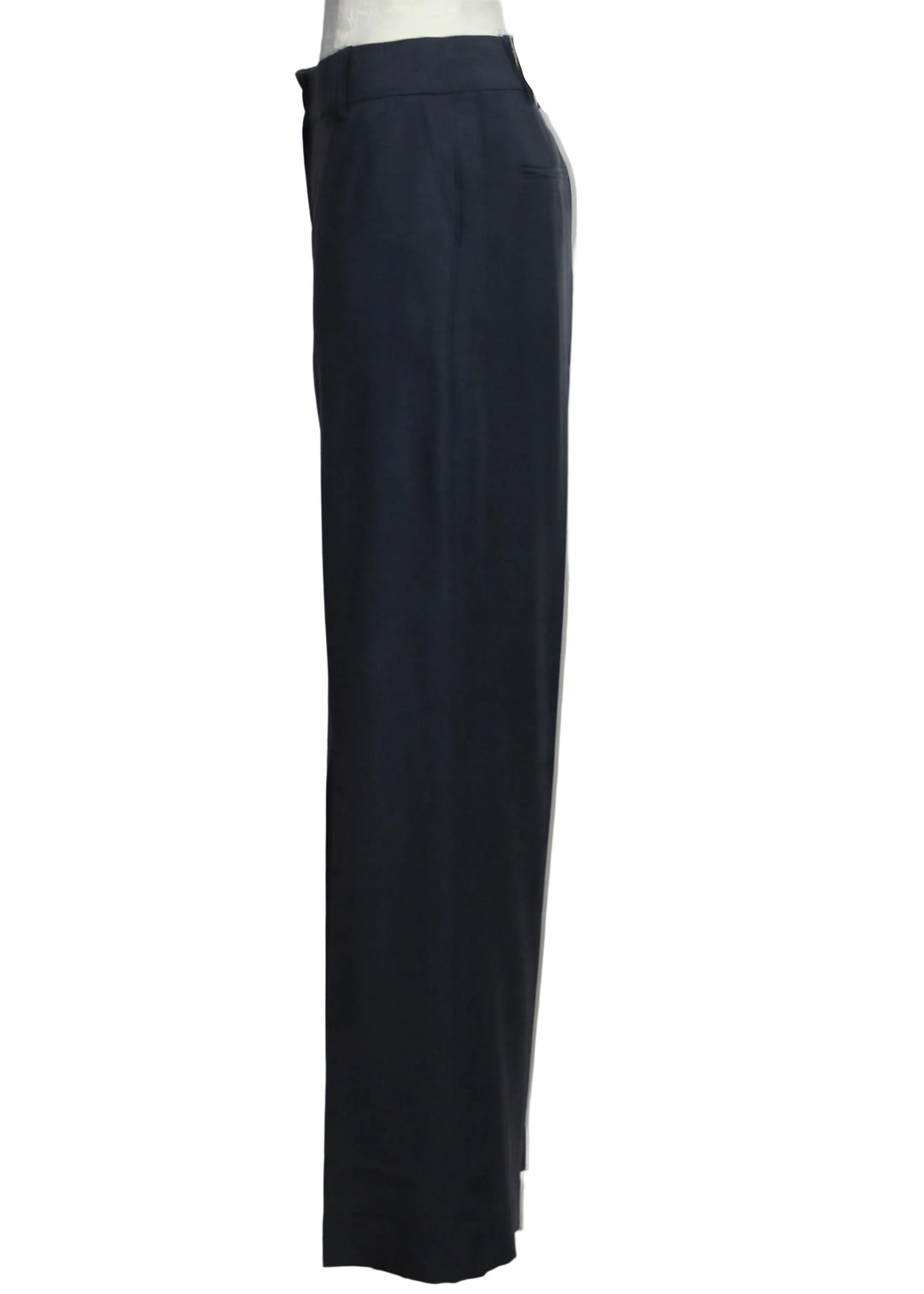 side view of The Navy Fine Line Pant by Favorite Daughter 