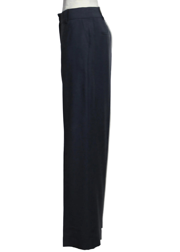 side view of The Navy Fine Line Pant by Favorite Daughter 