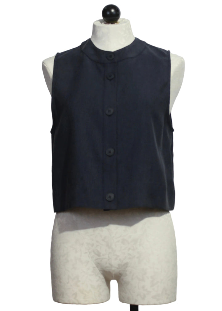 The Sleeveless Navy Fine Line Top by Favorite Daughter 