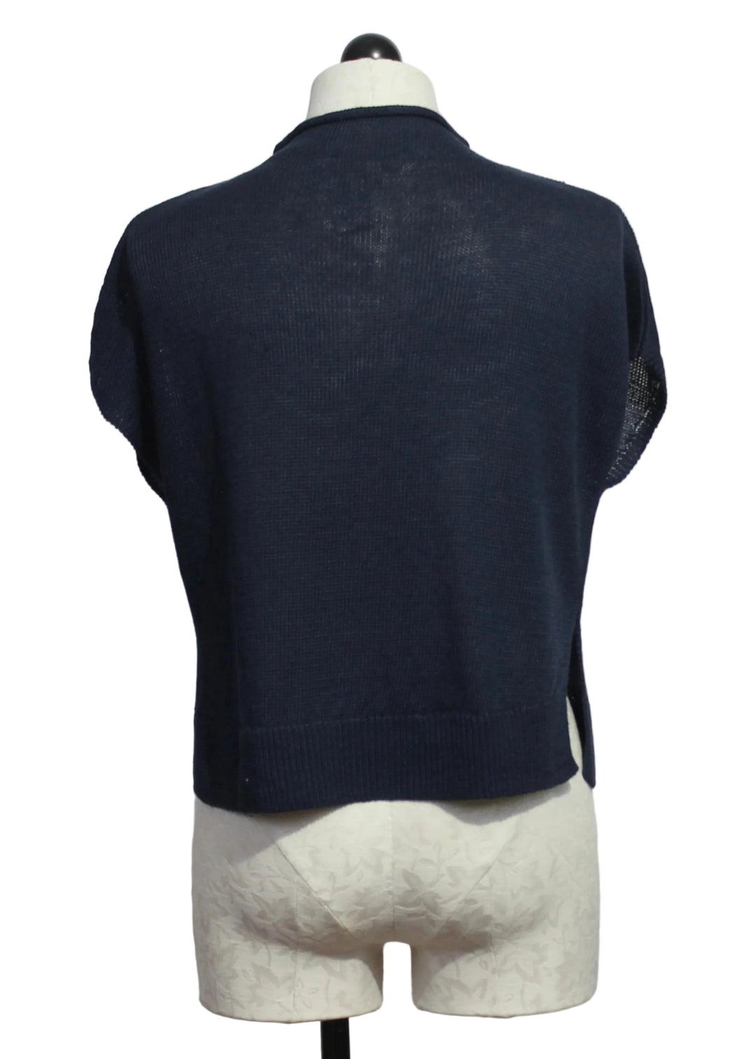 back view of The Navy Linen Stevie Sweater by Favorite Daughter