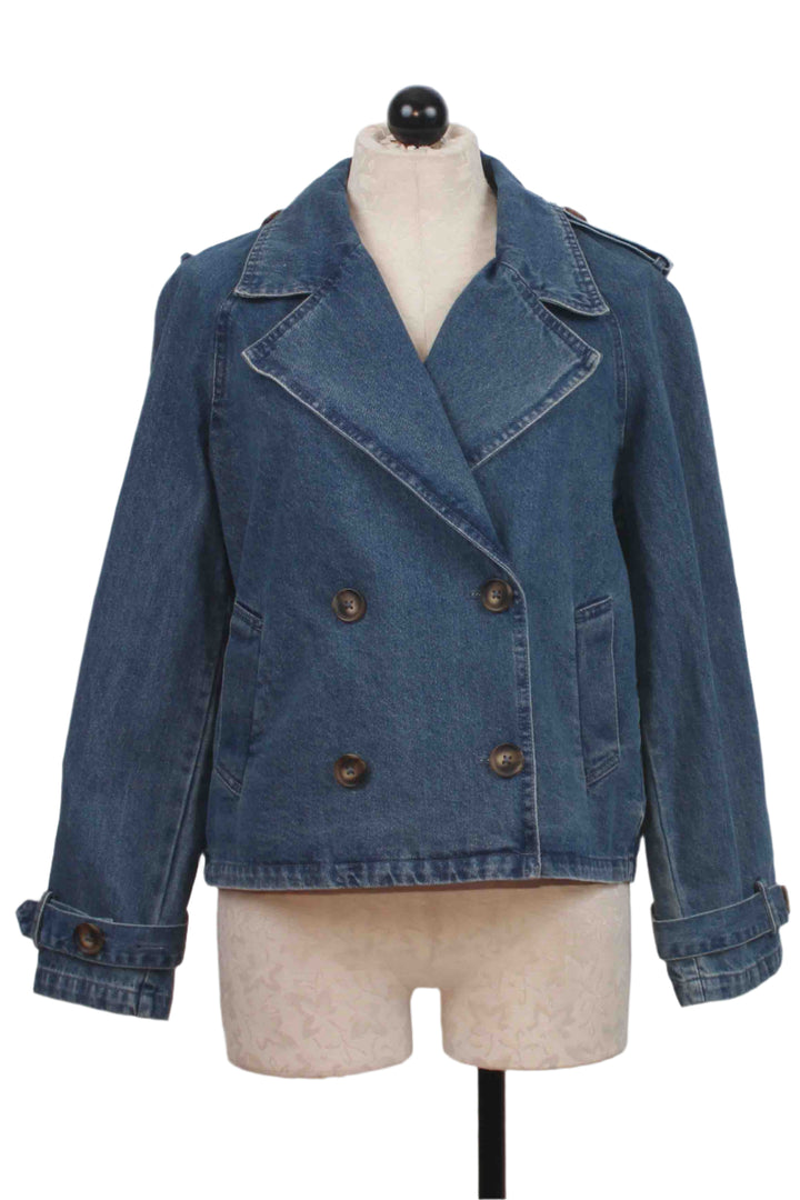 Chelsea Cropped Trench Denim Jacket by Fifteen Twenty