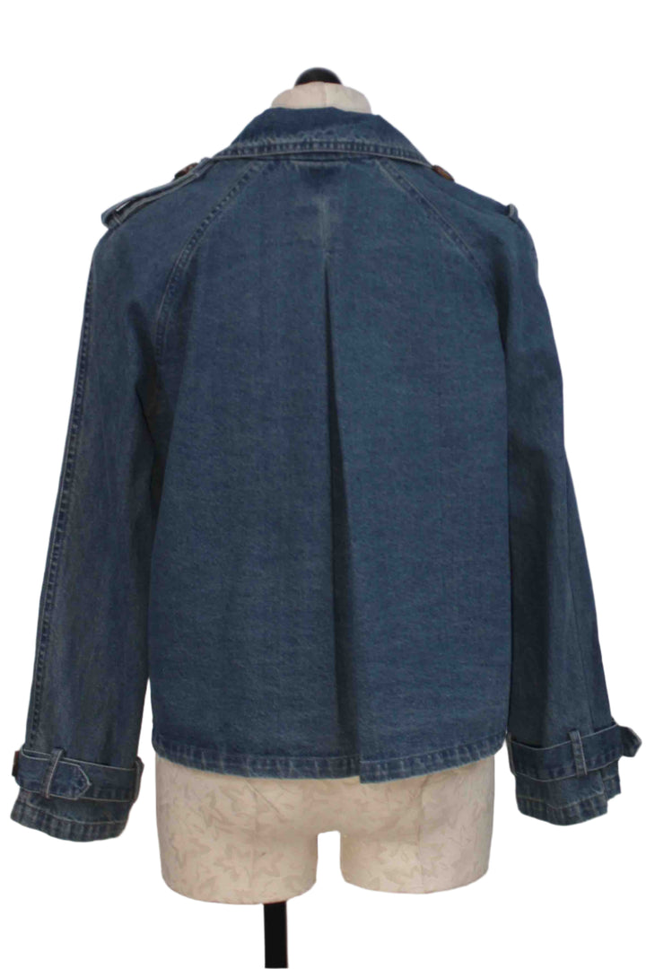 back view of Chelsea Cropped Trench Denim Jacket by Fifteen Twenty