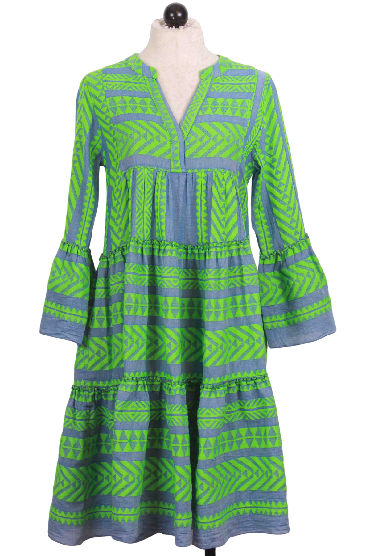 Green and Blue Ella Midi Dress by Devotion Twins