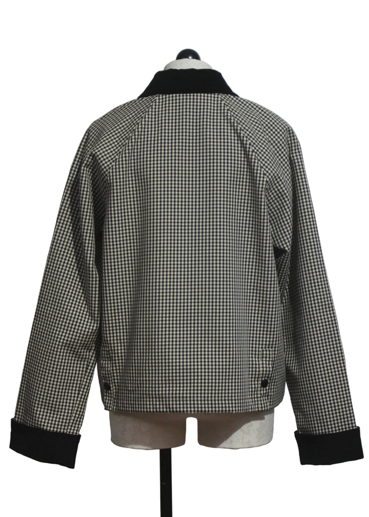 back view of Black Check Heritage Jacket by Good American