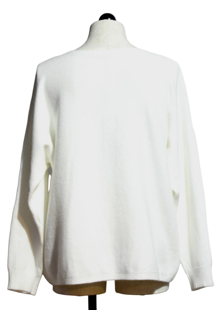 Back view of The Cream Pullover with Crystal Rhinestone Trim by Nikky 