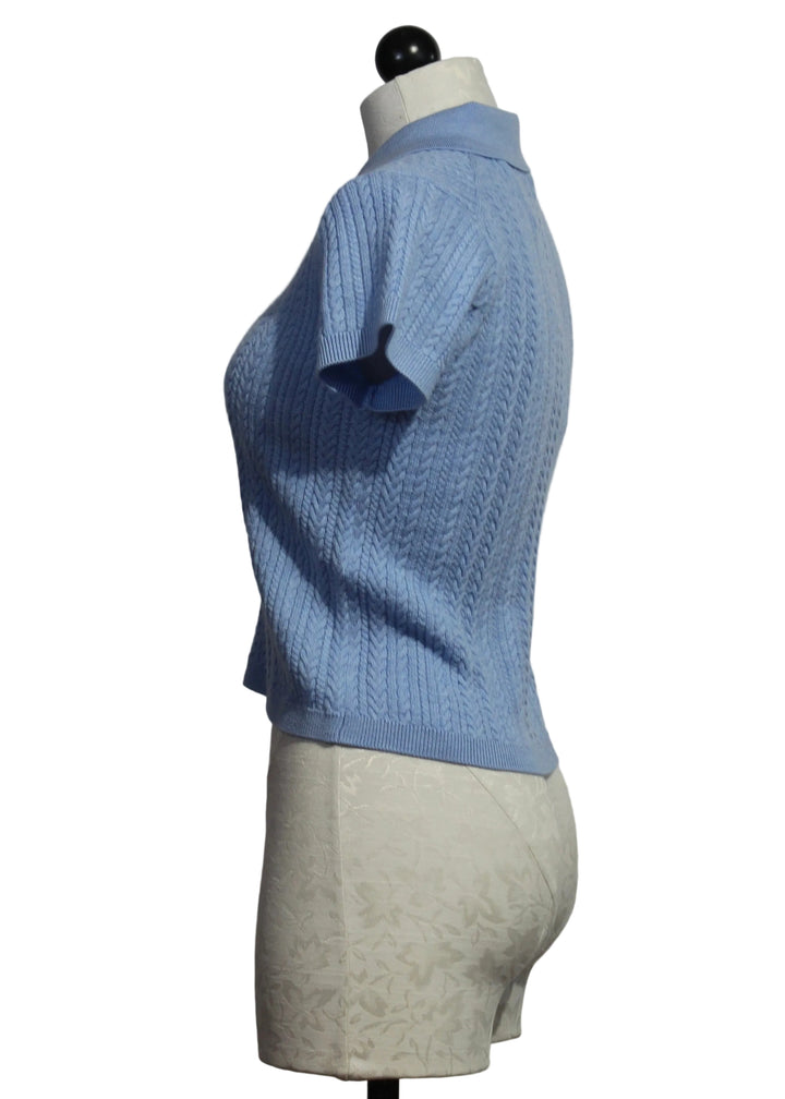 side view of The Micro Cable Polo by Good American in Sky