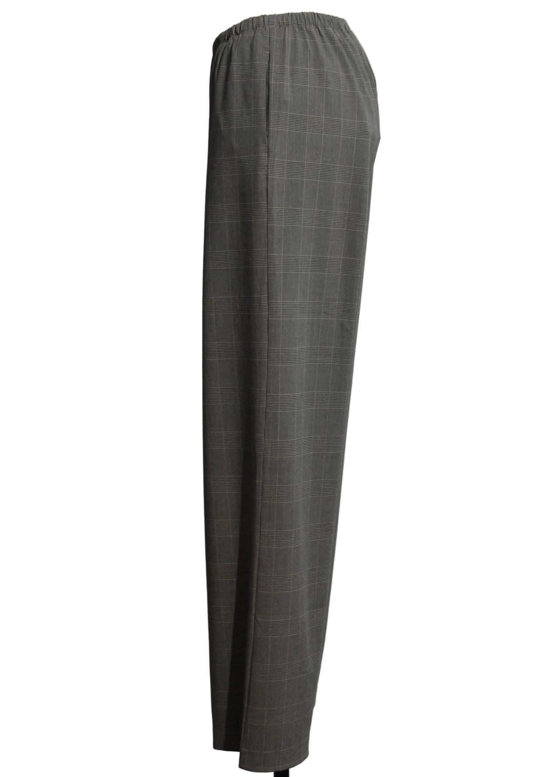 side view of The Pull-On Trouser by Good American in the Mini Plaid 