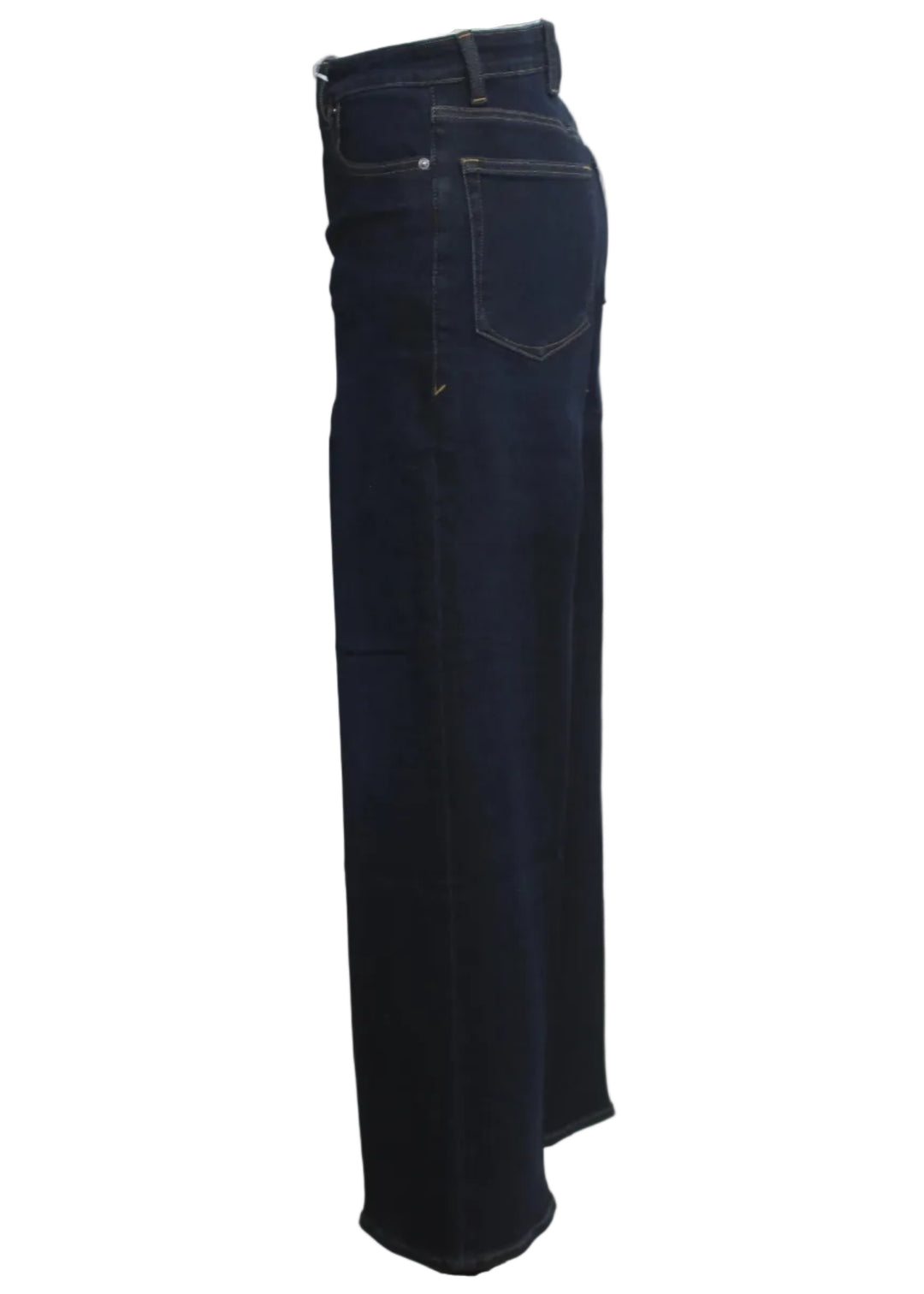 side view of The Good Waist Palazzo Ankle Jeans by Good American in the Rinse Wash