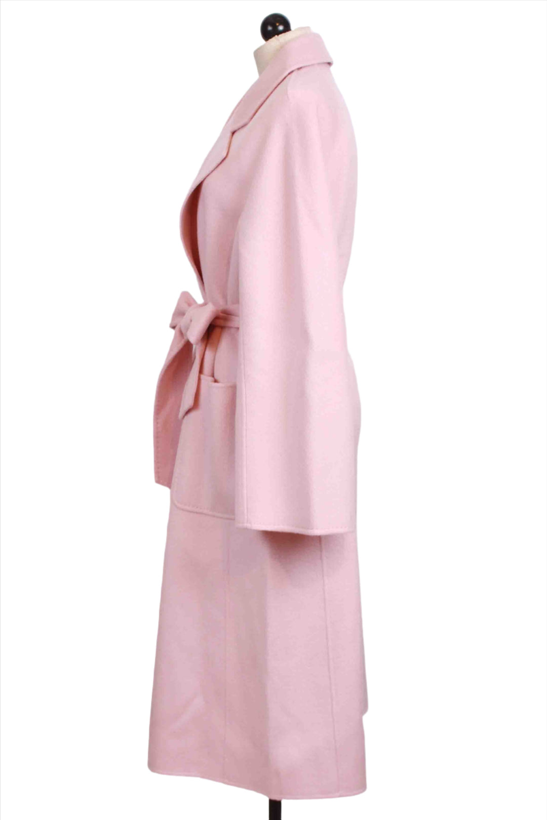 Side view of Powder Pink Greyson Wool Coat by Generation Love