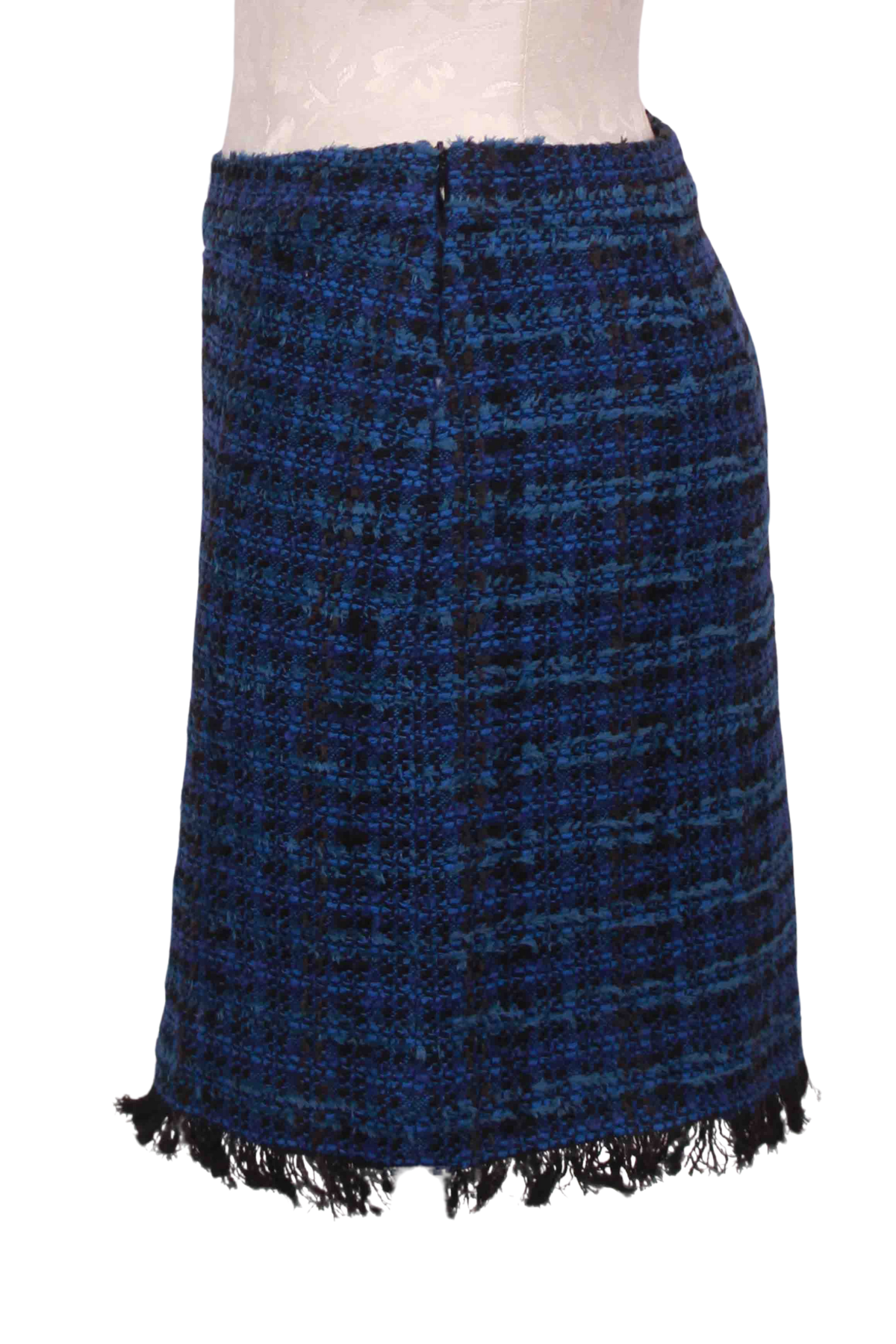 side view of Blue/Black Stormi Plaid Tweed Mini Skirt by Generation Love