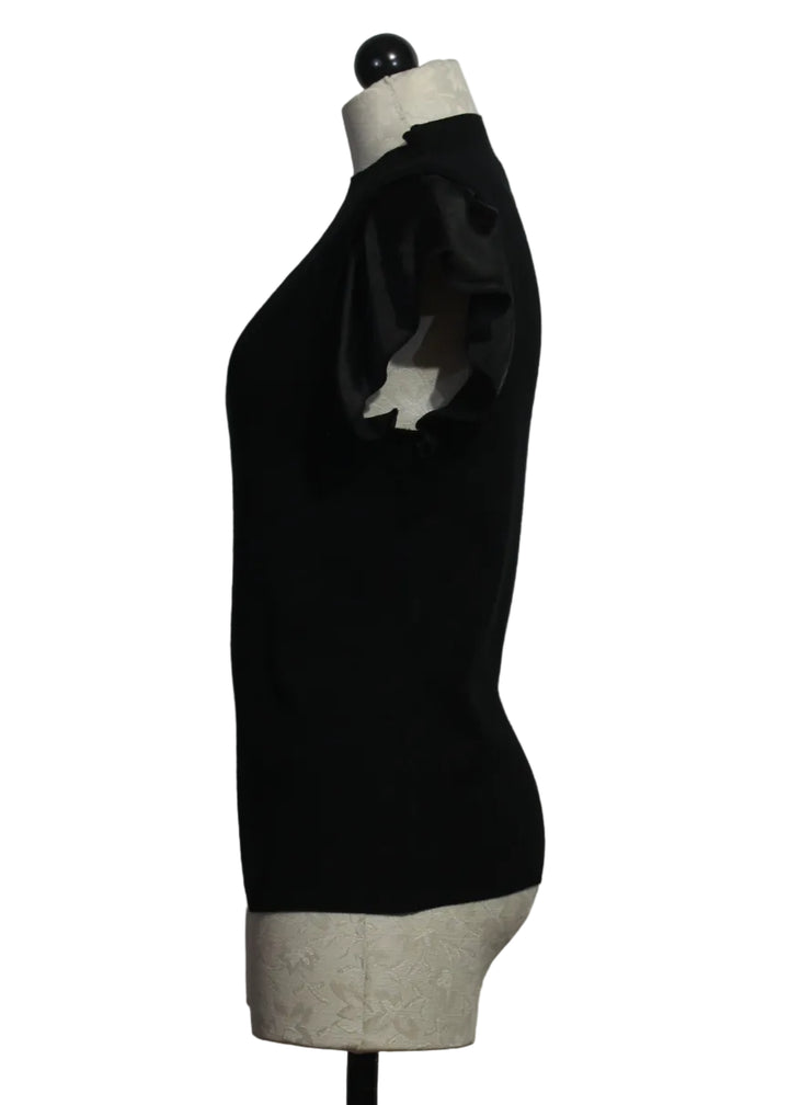 side view of the Black Mika Top by Melissa Nepton