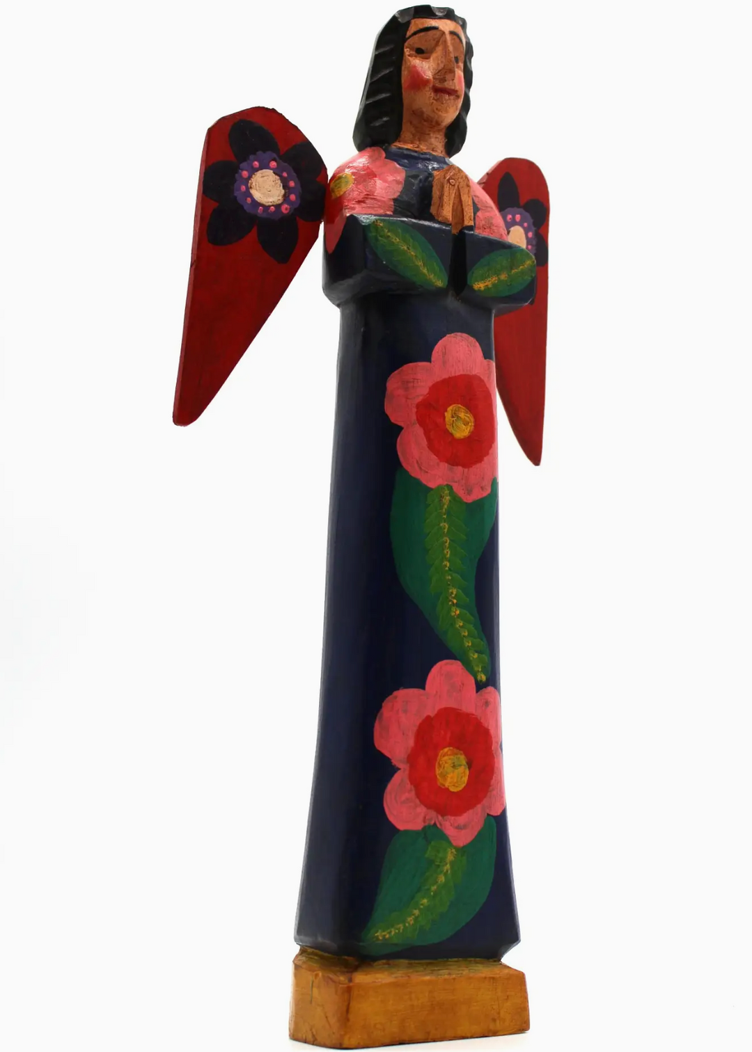 side view of Handpainted Wooden Angel Figurine by Magnolia Casual