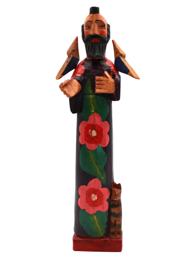 Wooden Handpainted Saint Francis Figurine by Magnolia Casual