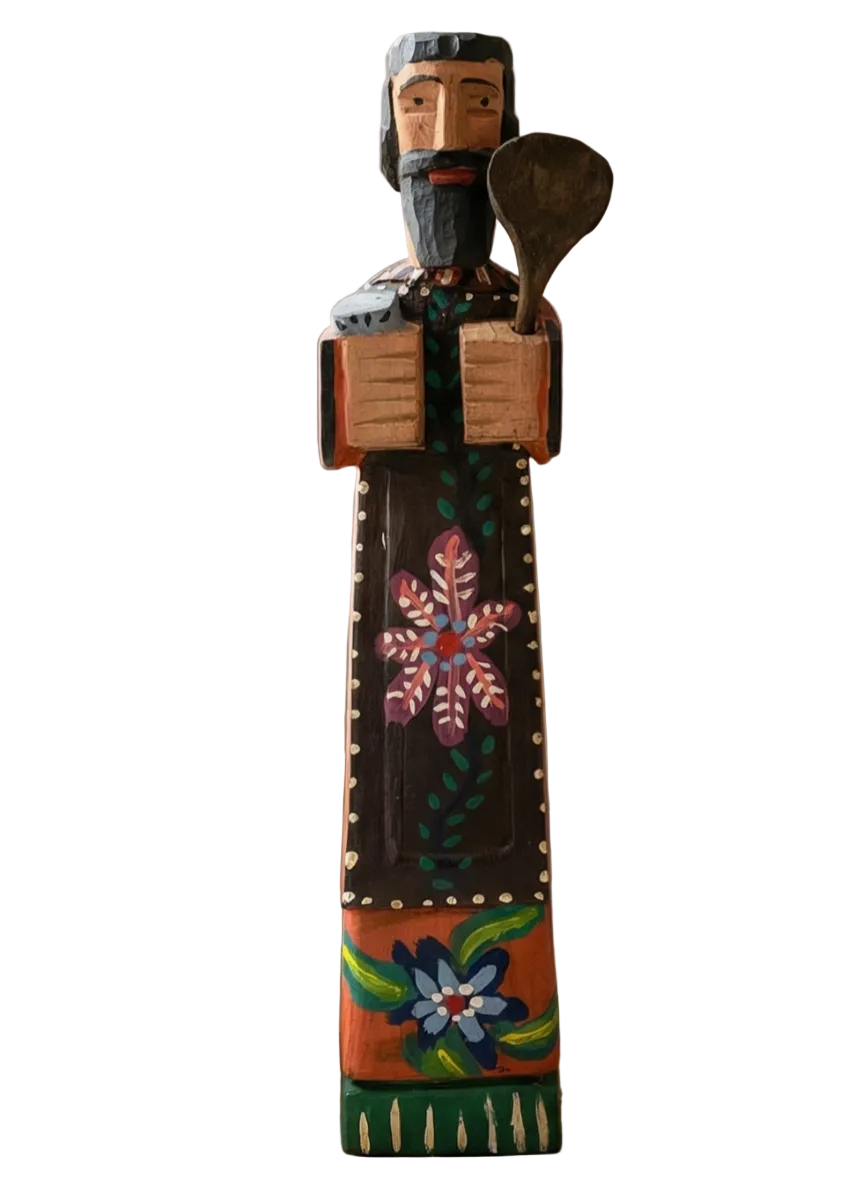 The Wooden Saint Paschal Figurine by Magnolia Casual 