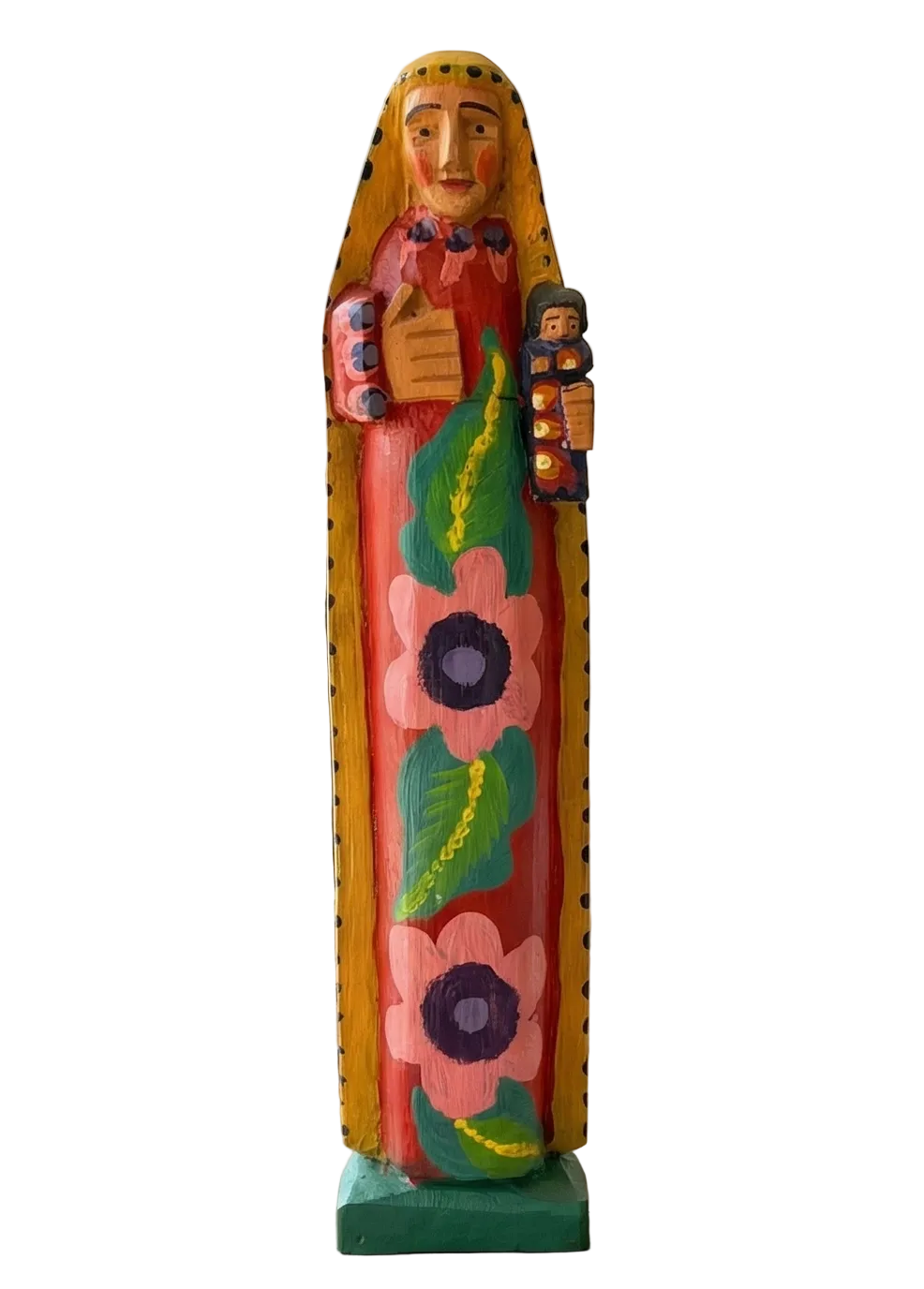 Wooden Handpainted Virgin Mother Figurine by Magnolia Casual