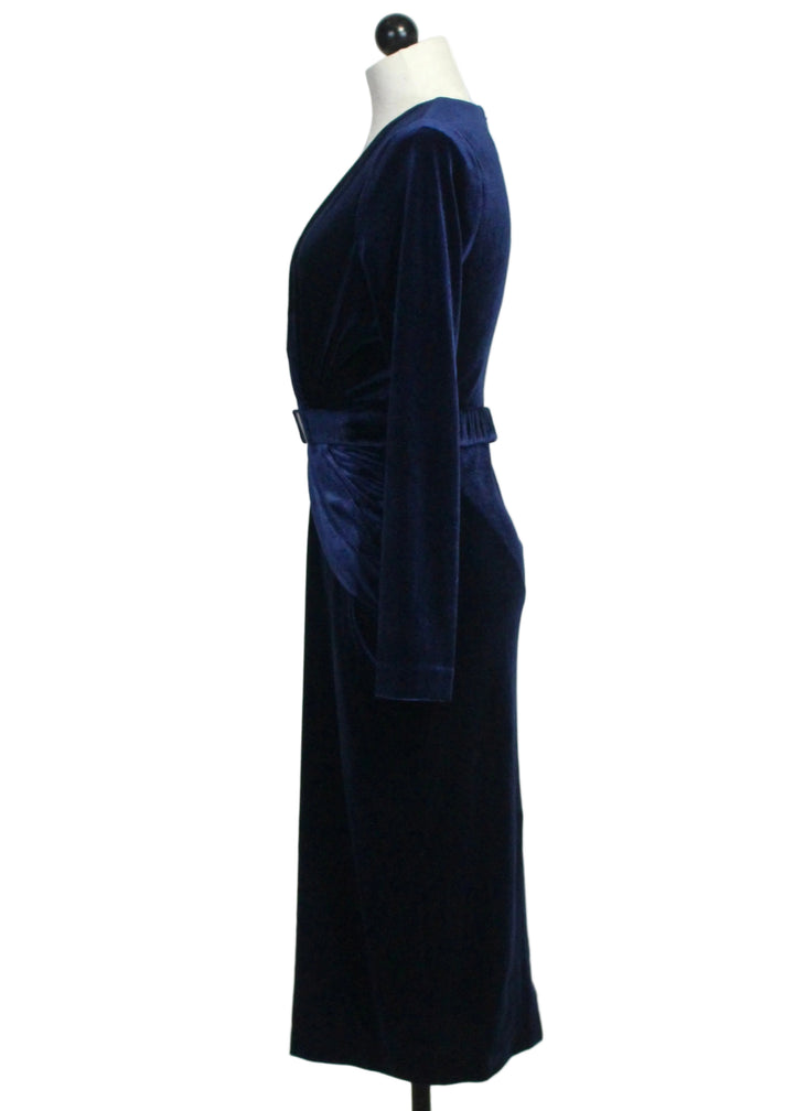 Side view of Sapphire Ulla Velour Dress by Cartolina