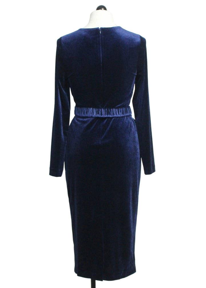 Back view of Sapphire Ulla Velour Dress by Cartolina