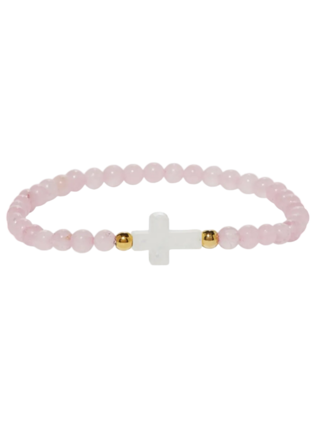 Holy Water Rose Quartz Cross Bracelet by Holy Water Bracelet