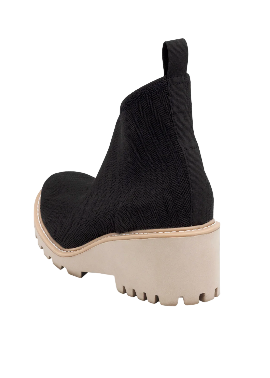 back view of Black Heyward Lug Sole Boot by Charleston Shoe Co