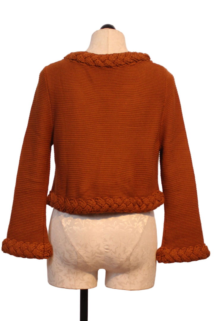 back view of Amber colored Honey Cardigan by Elizabeth James