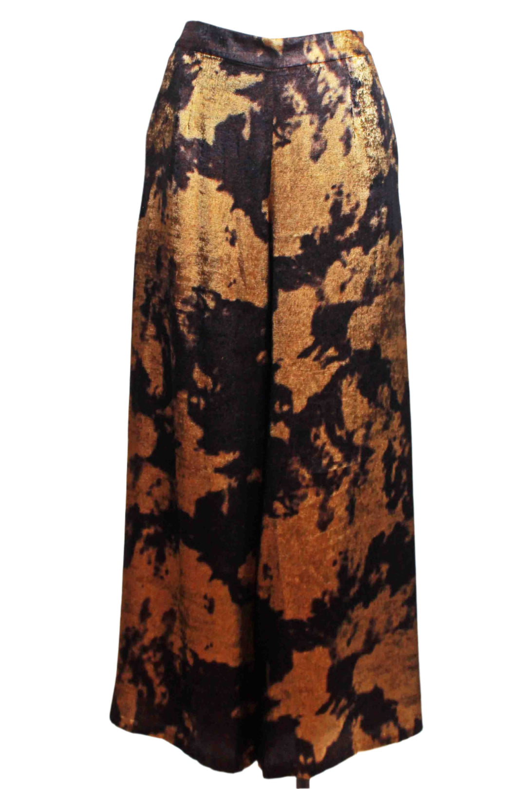 Black/Gold Loretta Flared Leg Trousers by Traffic People