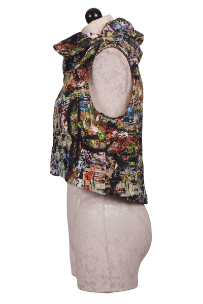 side view of Alexa Vest&nbsp;by Kozan in the fun colorful City Print