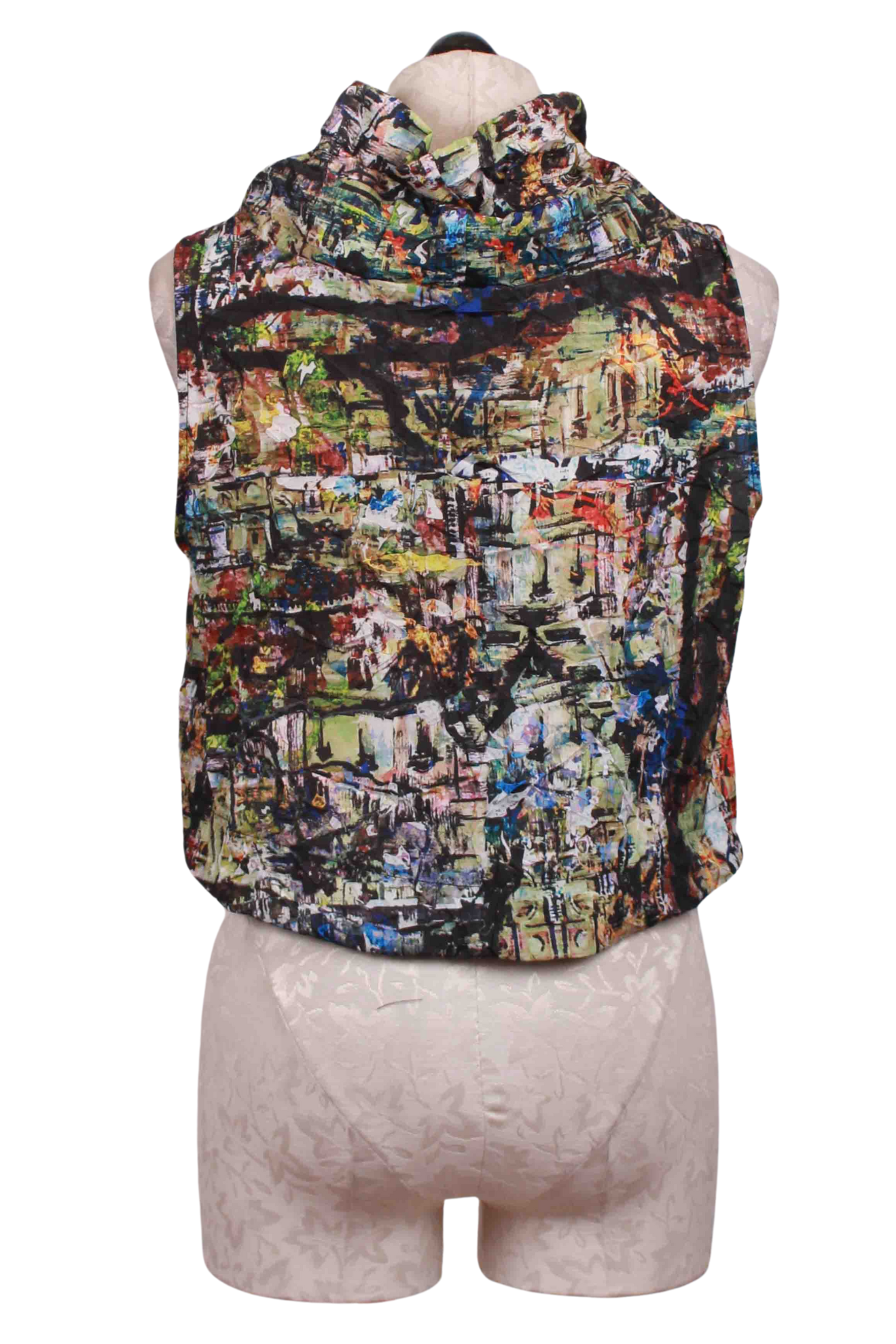 back view of Alexa Vest&nbsp;by Kozan in the fun colorful City Print