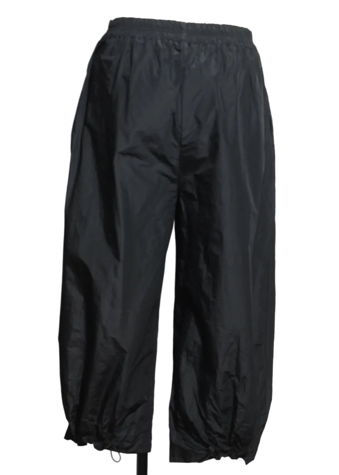back view of Black The Andi Pant by Kozan is a wide leg cropped pant with drawstring cord hem