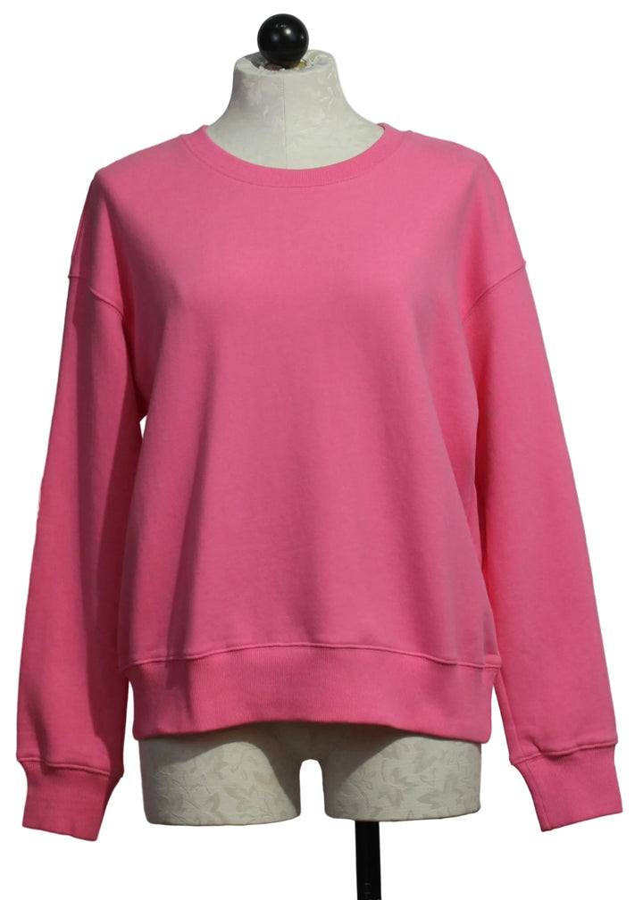 Palm Pink Ex-Boyfriend Patchwork Sweatshirt by Kerri Rosenthal with Orange Imperfect Heart Elbow Patches