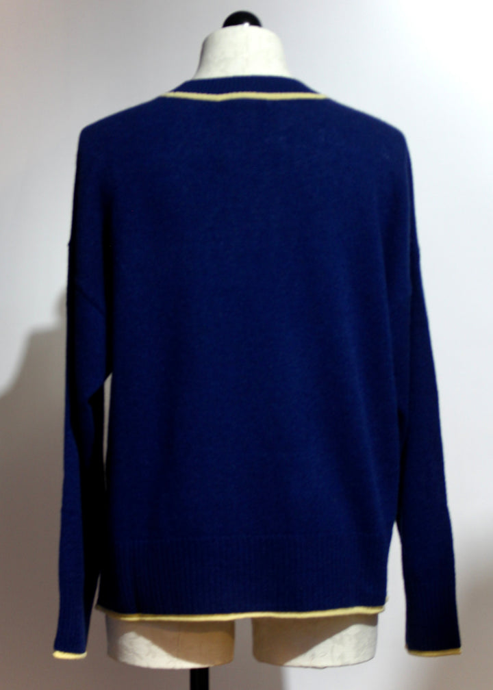 Cashmere Eliana Crew Sweater with Tipping-Alashan Cashmere