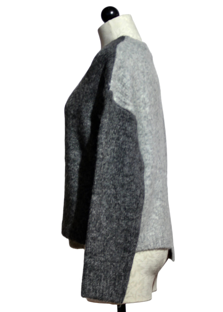 Side view of The Half and Half Cardigan by Nikky in Grey