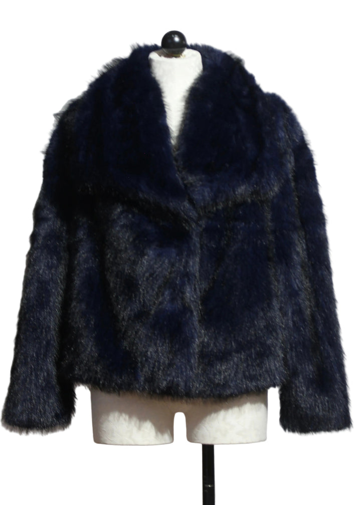 The Short Navy Faux Fur Jacket by Nikky 