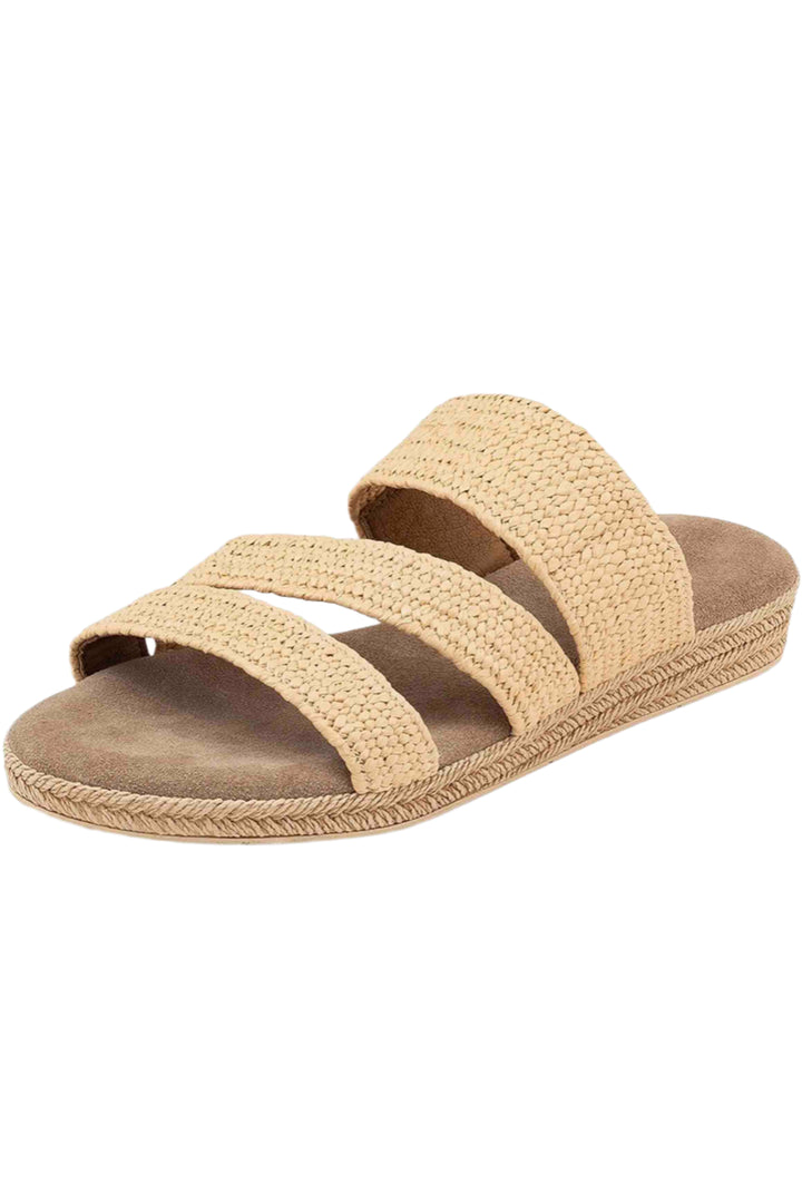 Lt Natural Raffia Ibiza Three-Strap Raffia Sandal by Charleston Shoe Company