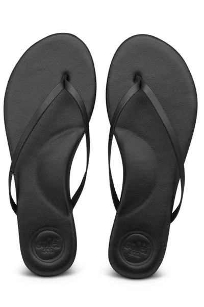 Indie Black Classic Thin Strap Flip-Flop Sandal by Solei Sea