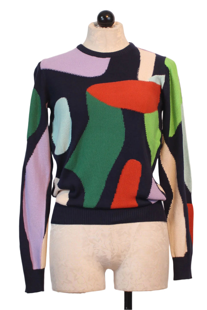 Iradi GOTS Sweater by SKFK in the  Basterretxea print