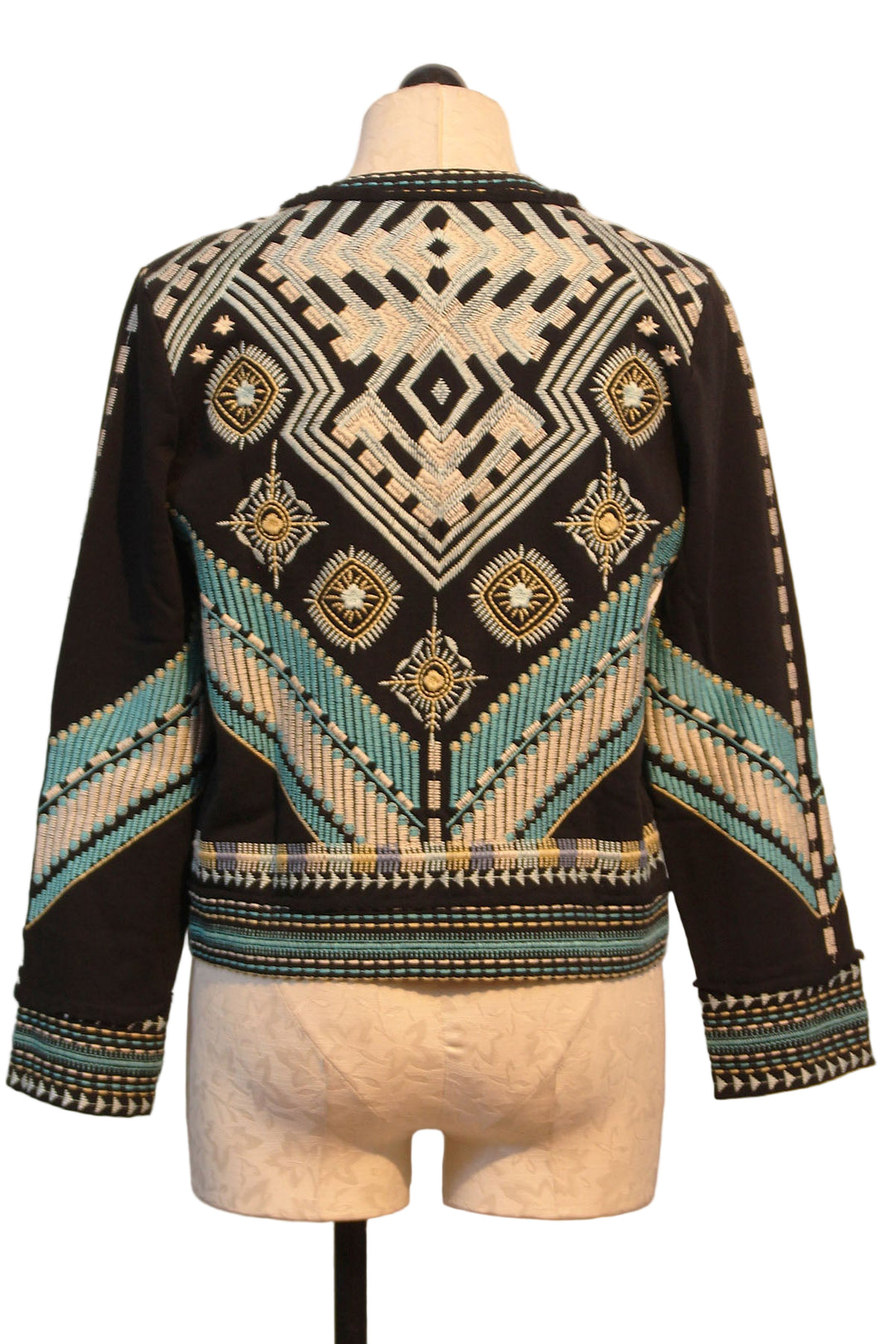 back view of French Terry Mixed Media Jacket by Johnny Was