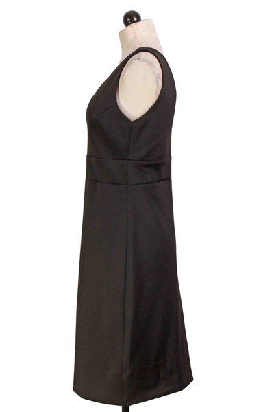 side view of Black Sleeveless V Neck and Back Harlot Dress by Gretchen Scott