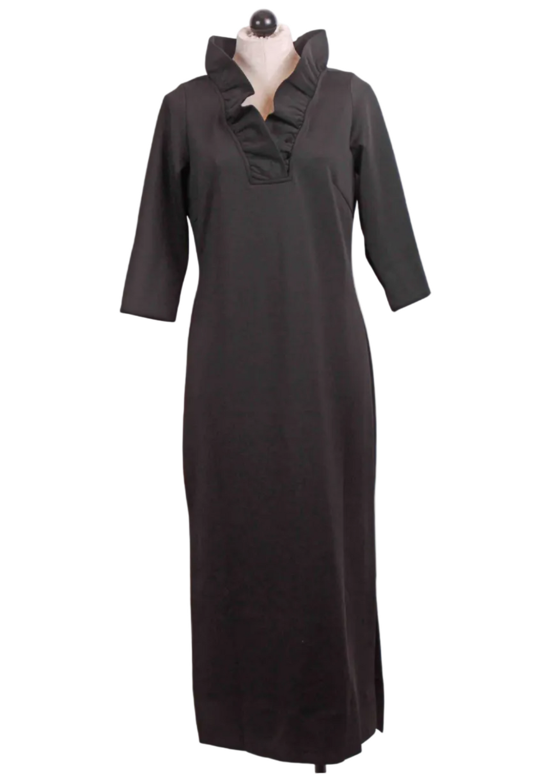 Ruffneck Maxi Dress - Solid Black / Diva (XXXL) Ruffneck Maxi Dress - Solid Black / Diva (XXXL)