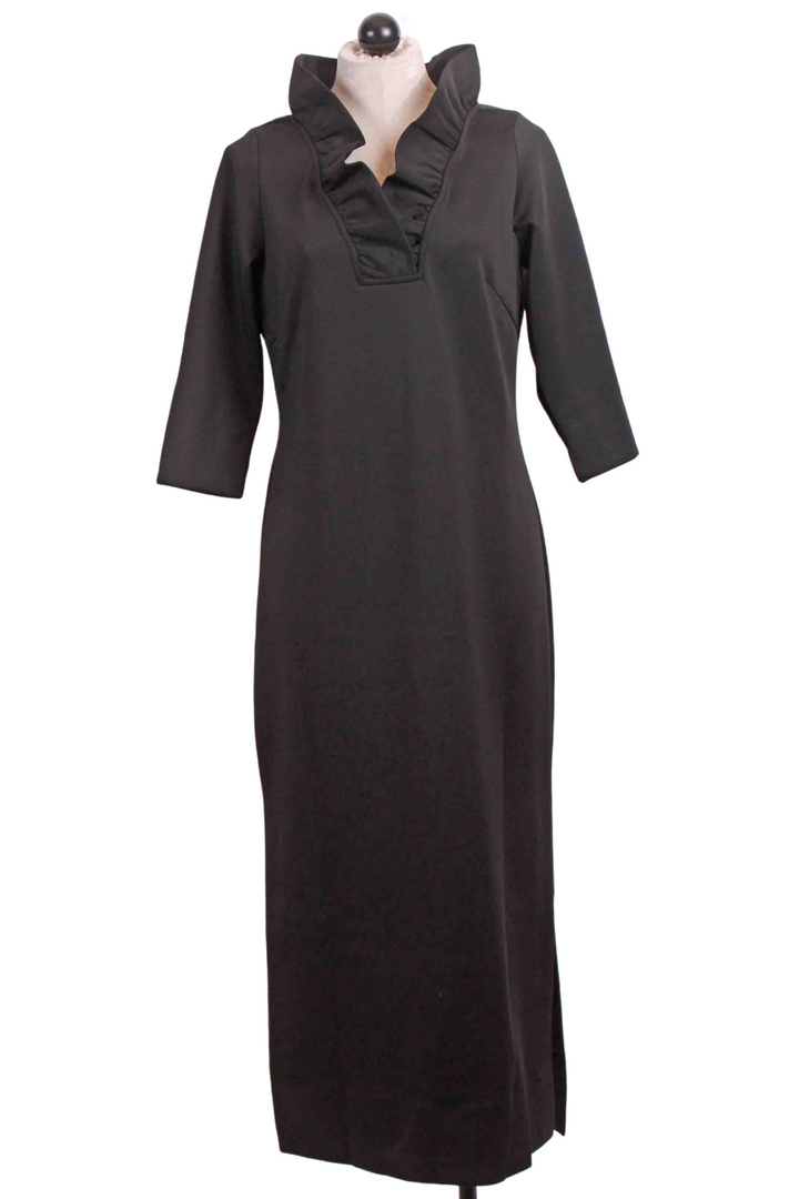 Black Ruffneck Maxi Dressby Gretchen Scott