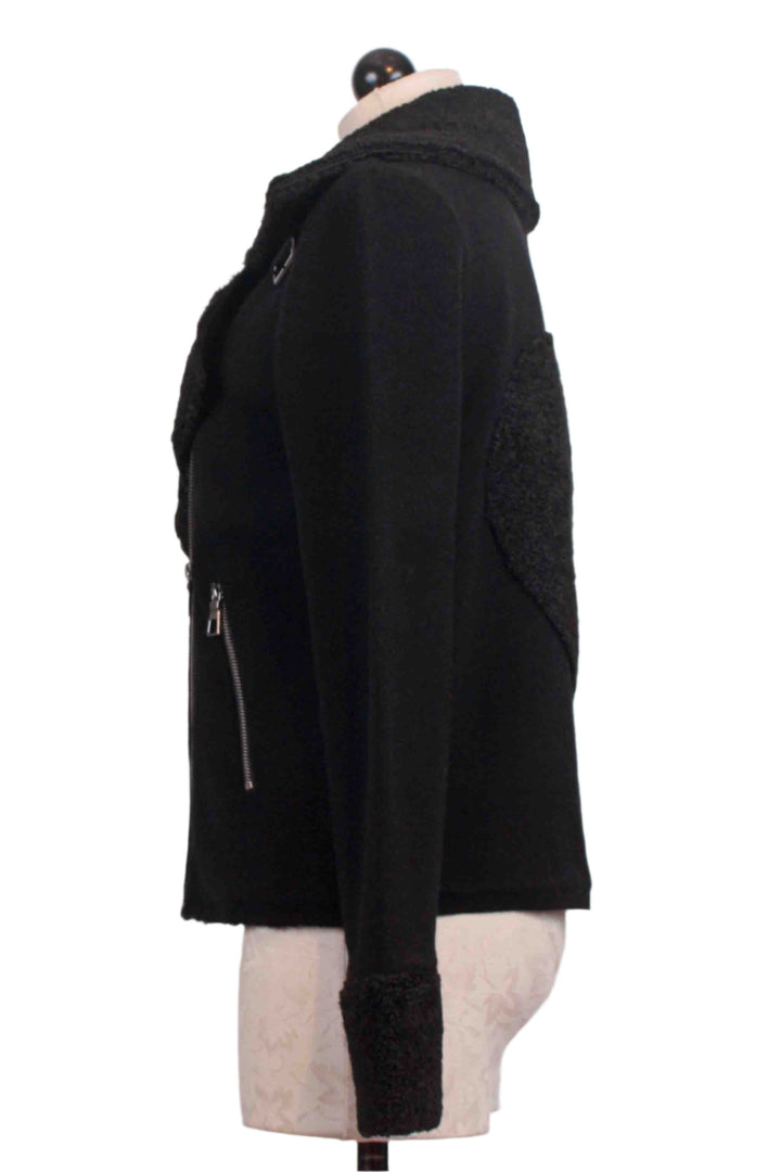 side view of Black No Limits Sweater Jacket by Lisa Todd