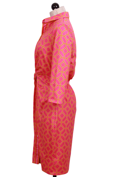 side view of Pink and Orange Twist and Shout Lucy Dress by Gretchen Scott