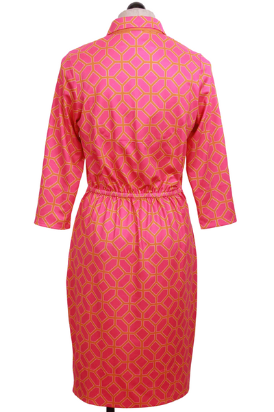back view of Pink and Orange Twist and Shout Lucy Dress by Gretchen Scott
