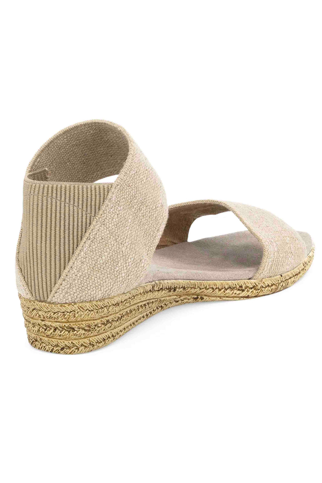 back view of Linen Janie Sandal by Charleston Shoe Company