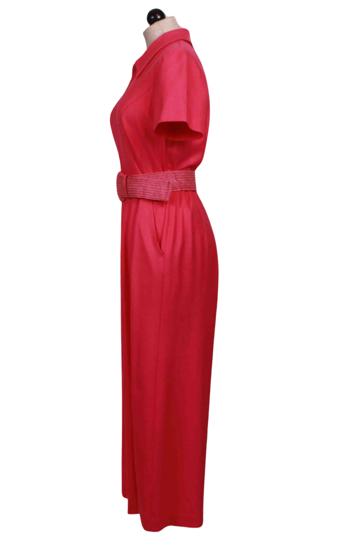 side view of Pink Paradise Jannise 2 Jumpsuit by Trina Turk